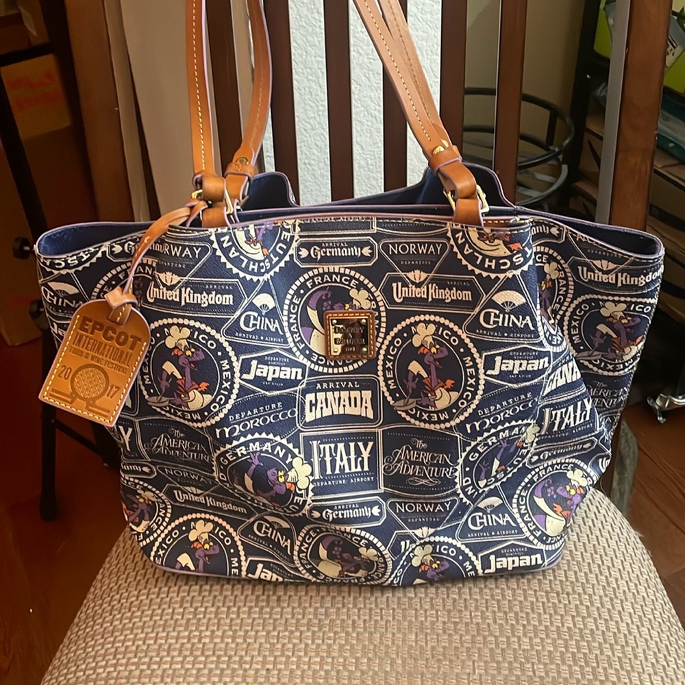 Dooney & Bourke Disney Figment Blue and Tan Tote